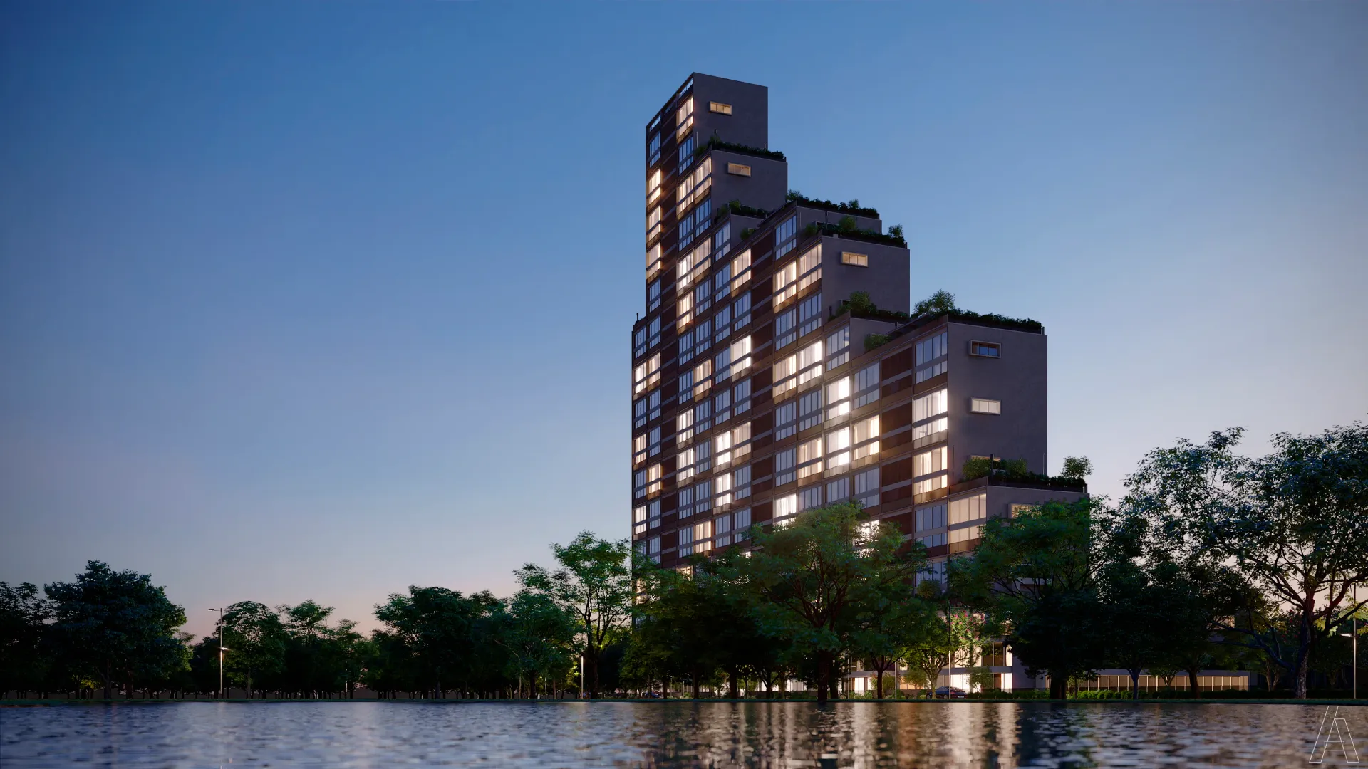 Vista Jardins - Fachada Noturna